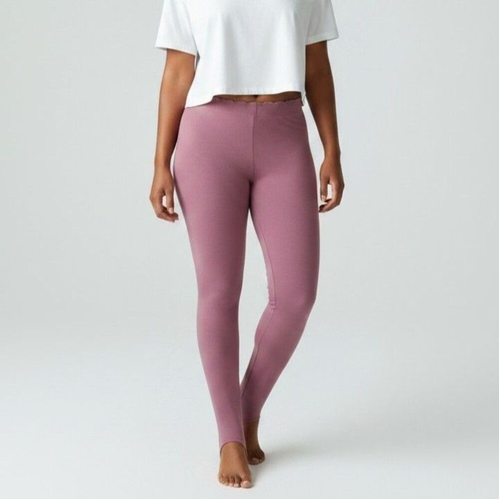 Express Tricot Vintage 90s Stirrup Leggings Womens L Long Pink Yoga Loungewear